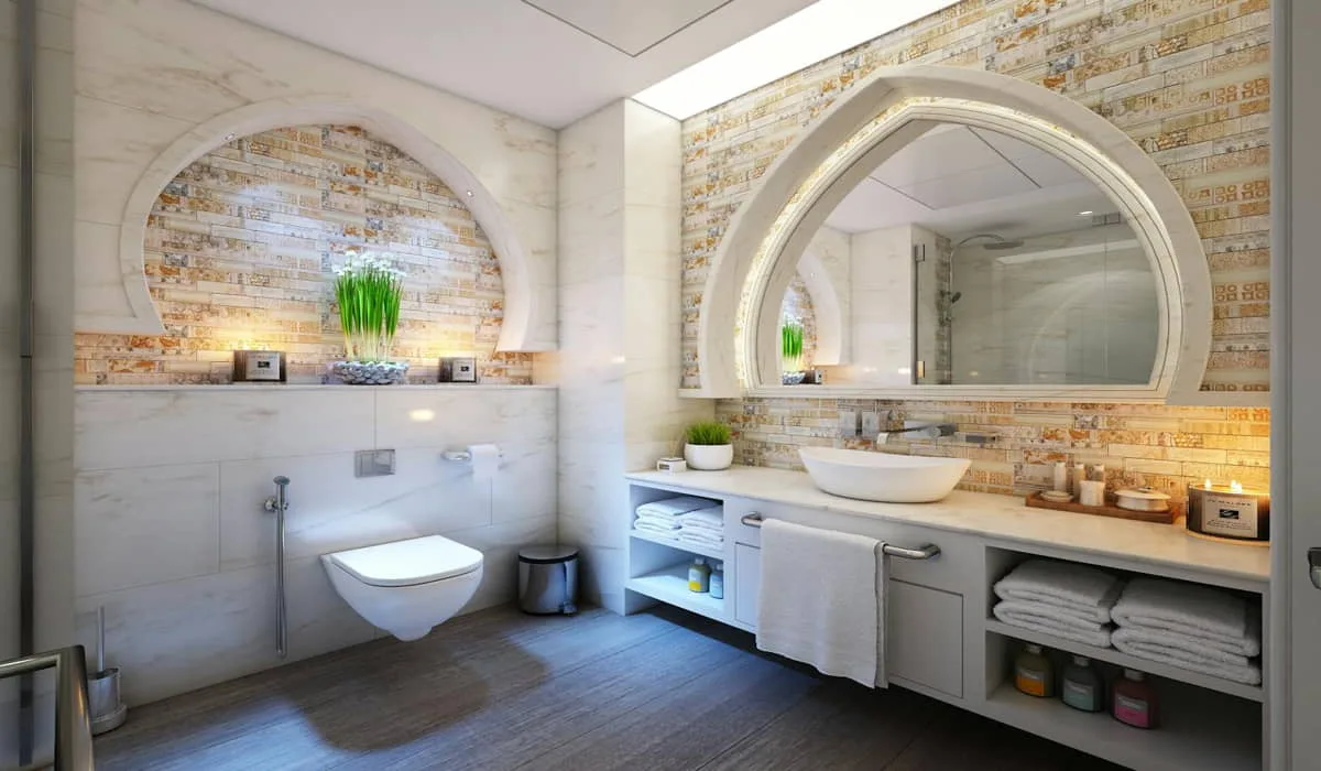 marble installed in washroom at sharjah